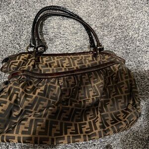 Fendi Black and Brown Shoulder Bag